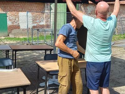 we maken ons klaar om alle fietsers te ontvangen